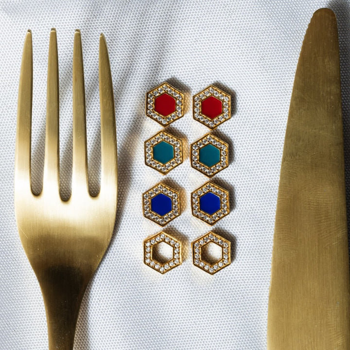 Orecchini Deco in Oro con Pavé