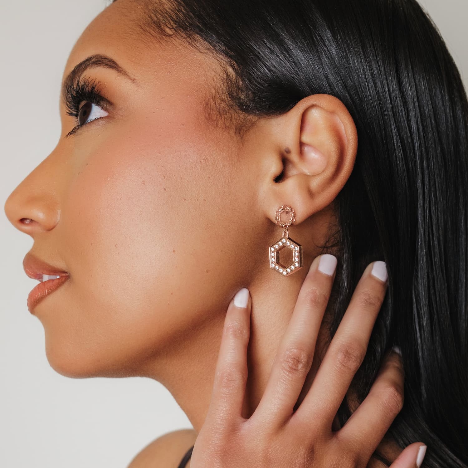 Orecchini Super Deco in Oro Rosa con Pavé