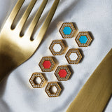 Orecchini Deco in Oro con Turchese & Pavé