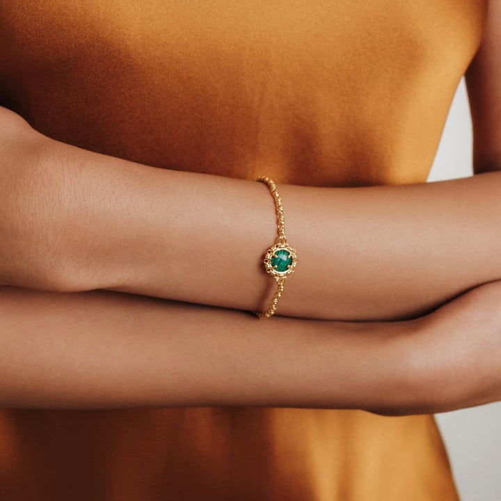 Bracciale Gemma in Oro con Malachite