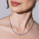 Collana Deco in Rodio con Pavé