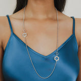 Collana Super Deco in Rodio con Pavé