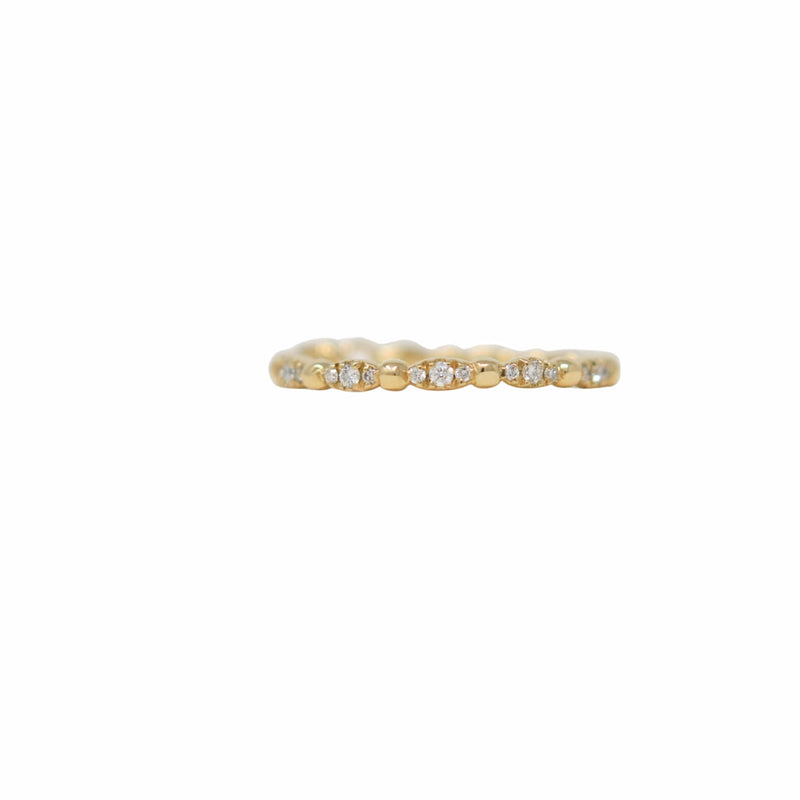 Anello Whisper in Oro Giallo 14k con Cluster di Diamanti