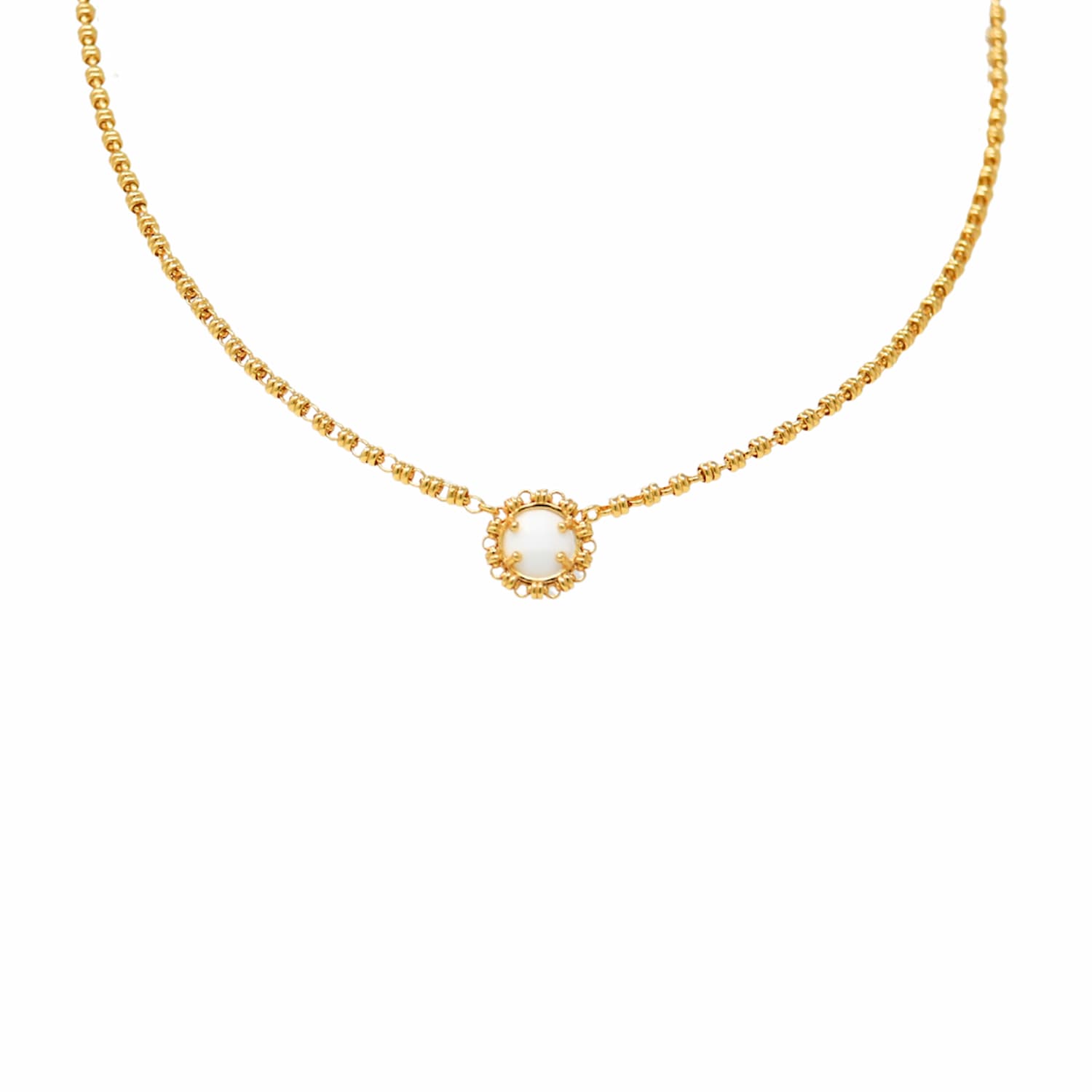 Collana Gemma in Oro con Agata Bianca