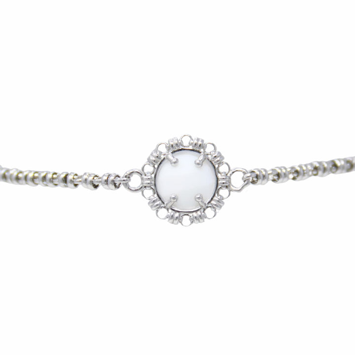Bracciale Gemma in Rodio con Agata Bianca
