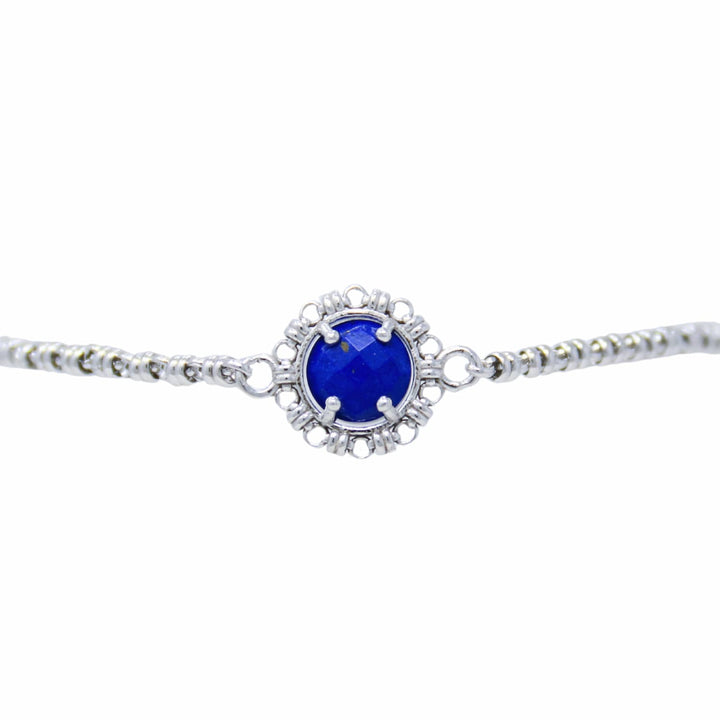 Bracciale Gemma in Rodio con Lapislazzuli