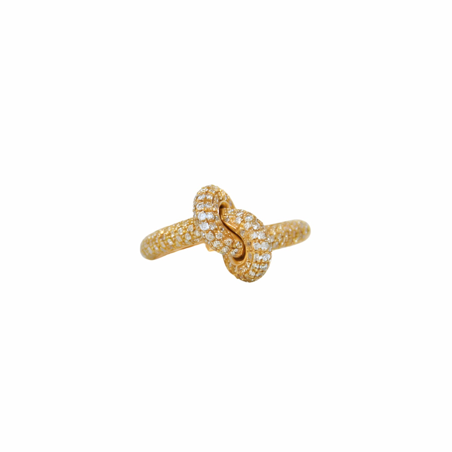Anello Nodo in Oro Giallo 18K con Diamanti
