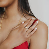 Anello Nodo in Oro Giallo 18K con Diamanti