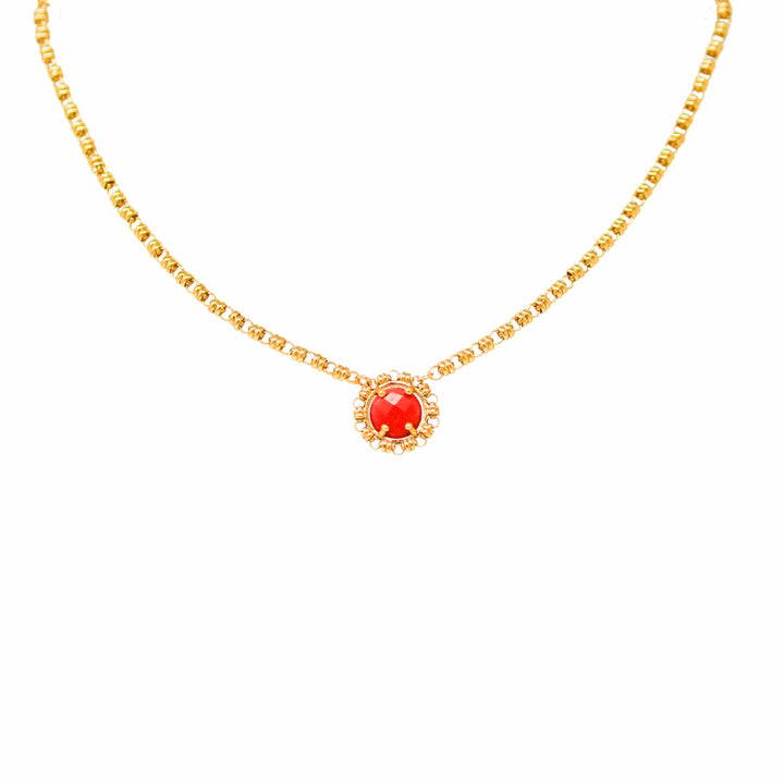 Collana Gemma in Oro con Corallo