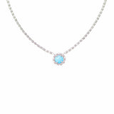 Collana Gemma in Rodio con Turchese