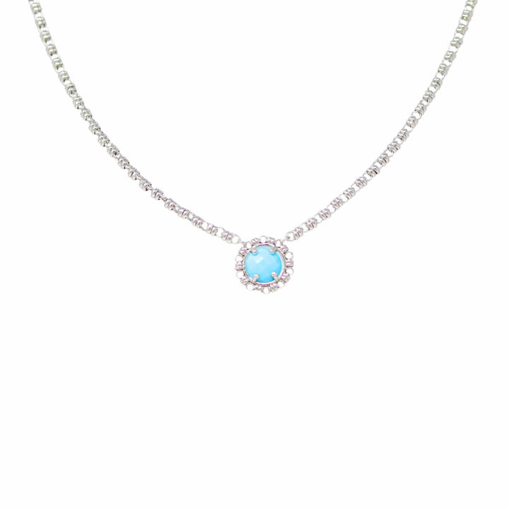 Collana Gemma in Rodio con Turchese