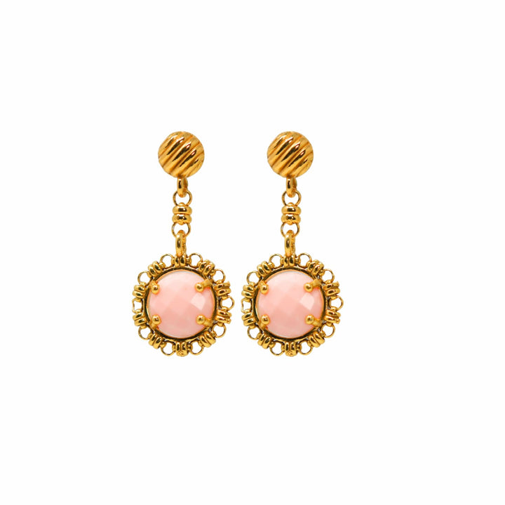 Orecchini Gemma in Oro con Corallo Rosa