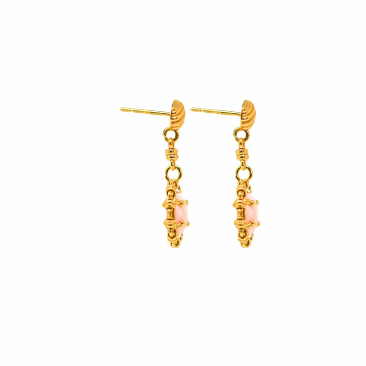 Orecchini Gemma in Oro con Corallo Rosa