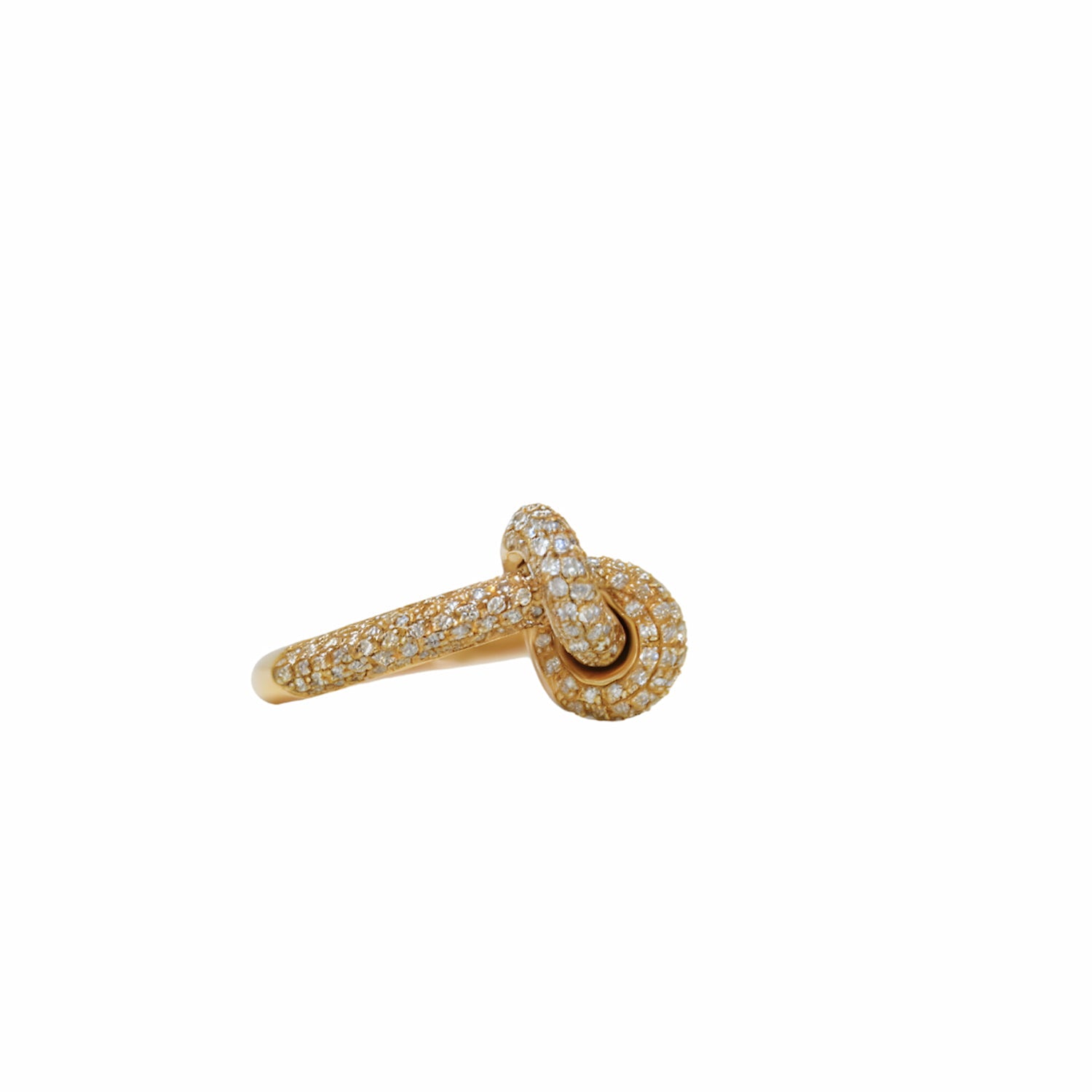 Anello Nodo in Oro Giallo 18K con Diamanti