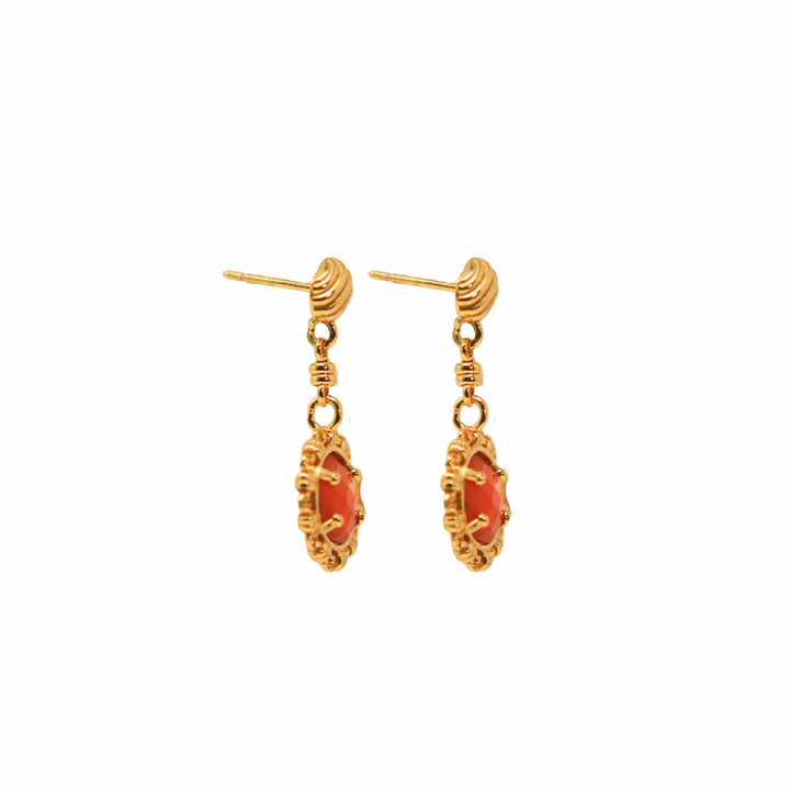 Orecchini Gemma in Oro con Corallo