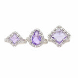 Anello Goccia in Rodio con Ametista, Piccolo