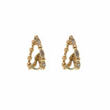 Orecchino Whisper Doppio in Oro Giallo con Cluster di Diamanti