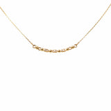 Collana Whisper Mezza Luna in Oro Giallo con Cluster di Diamanti