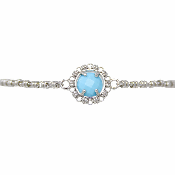 Bracciale Gemma in Rodio con Turchese