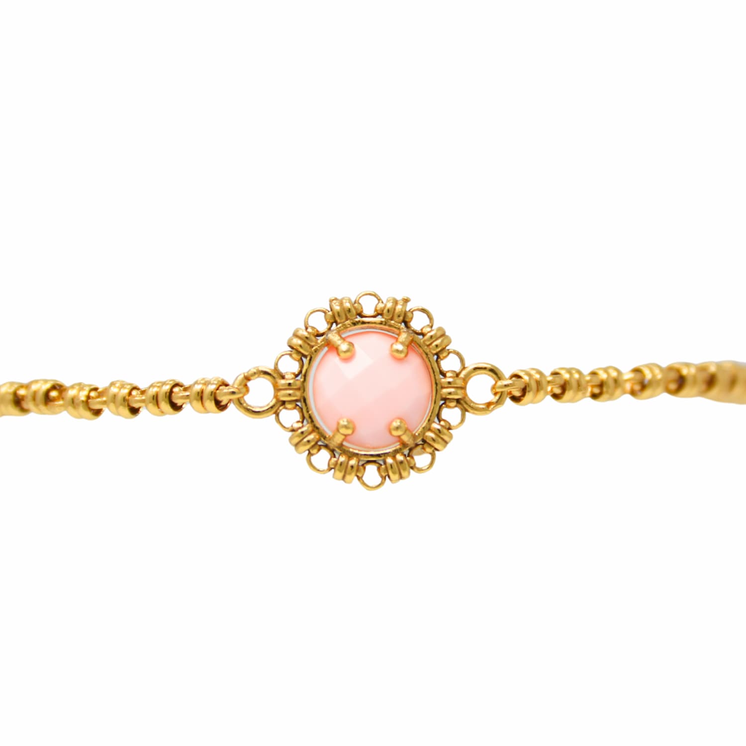 Bracciale Gemma in Oro con Corallo Rosa