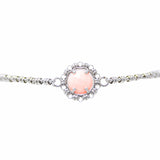 Bracciale Gemma in Rodio con Corallo Rosa