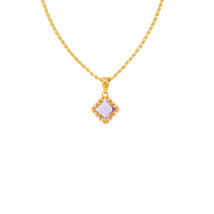 Pendente Quadra in Oro con Ametista