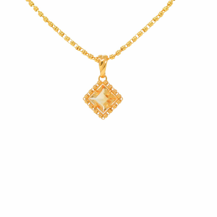 Pendente Quadra in Oro con Citrino, Piccolo