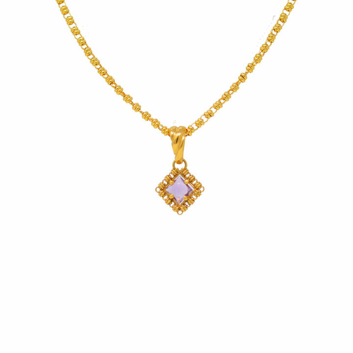 Pendente Quadra in Oro con Ametista, Piccolo