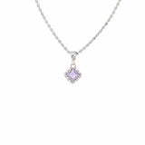 Pendente Quadra in Rodio con Ametista, Piccolo
