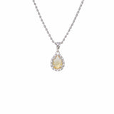 Pendente Goccia in Rodio con Citrino, Grande