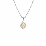 Pendente Goccia in Rodio con Citrino, Piccolo