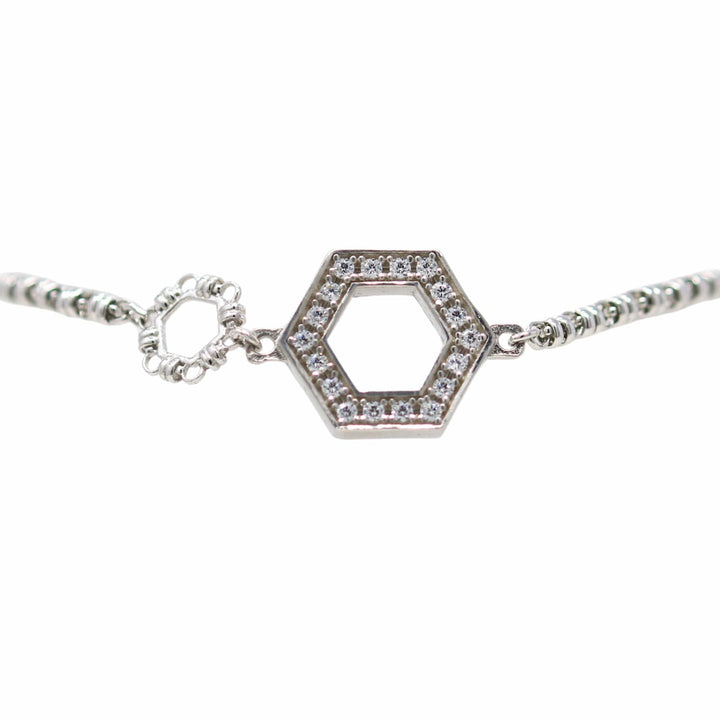 Bracciale Super Deco in Rodio con Pavé