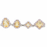 Anello Quadra in Rodio con Citrino