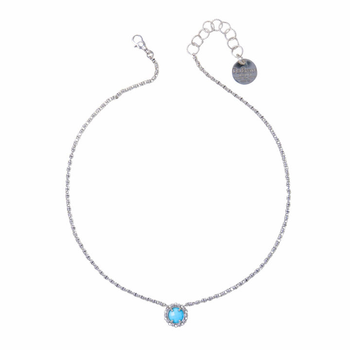Collana Gemma in Rodio con Turchese