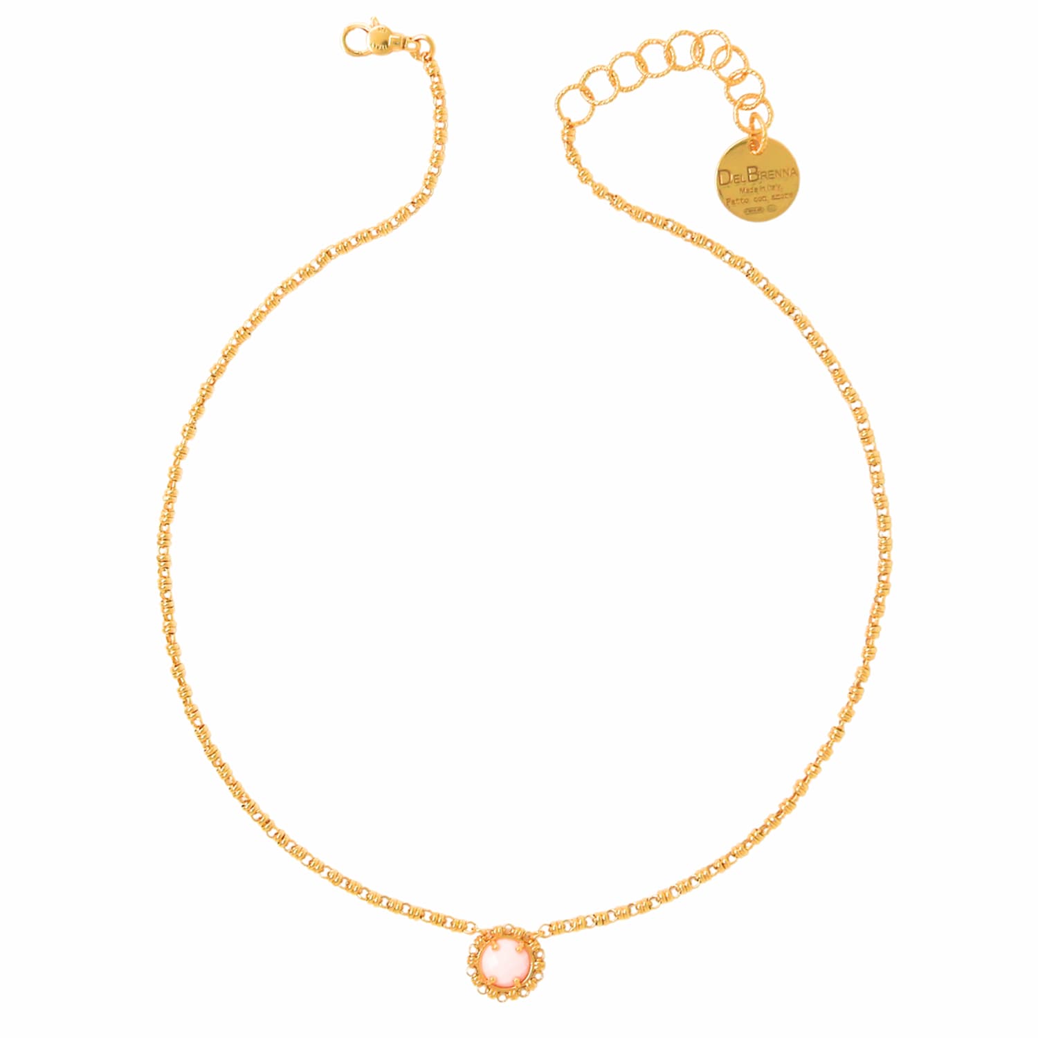 Collana Gemma in Oro con Corallo Rosa