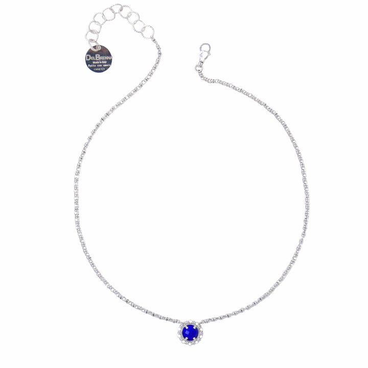 Collana Gemma in Rodio con Lapislazzuli