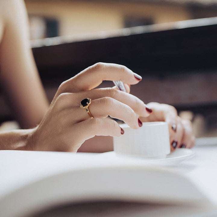 Anello Piazza Petit in Oro con Onice