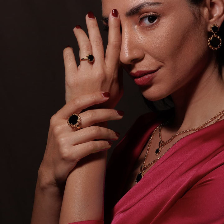 Anello Piazza Petit in Oro con Onice