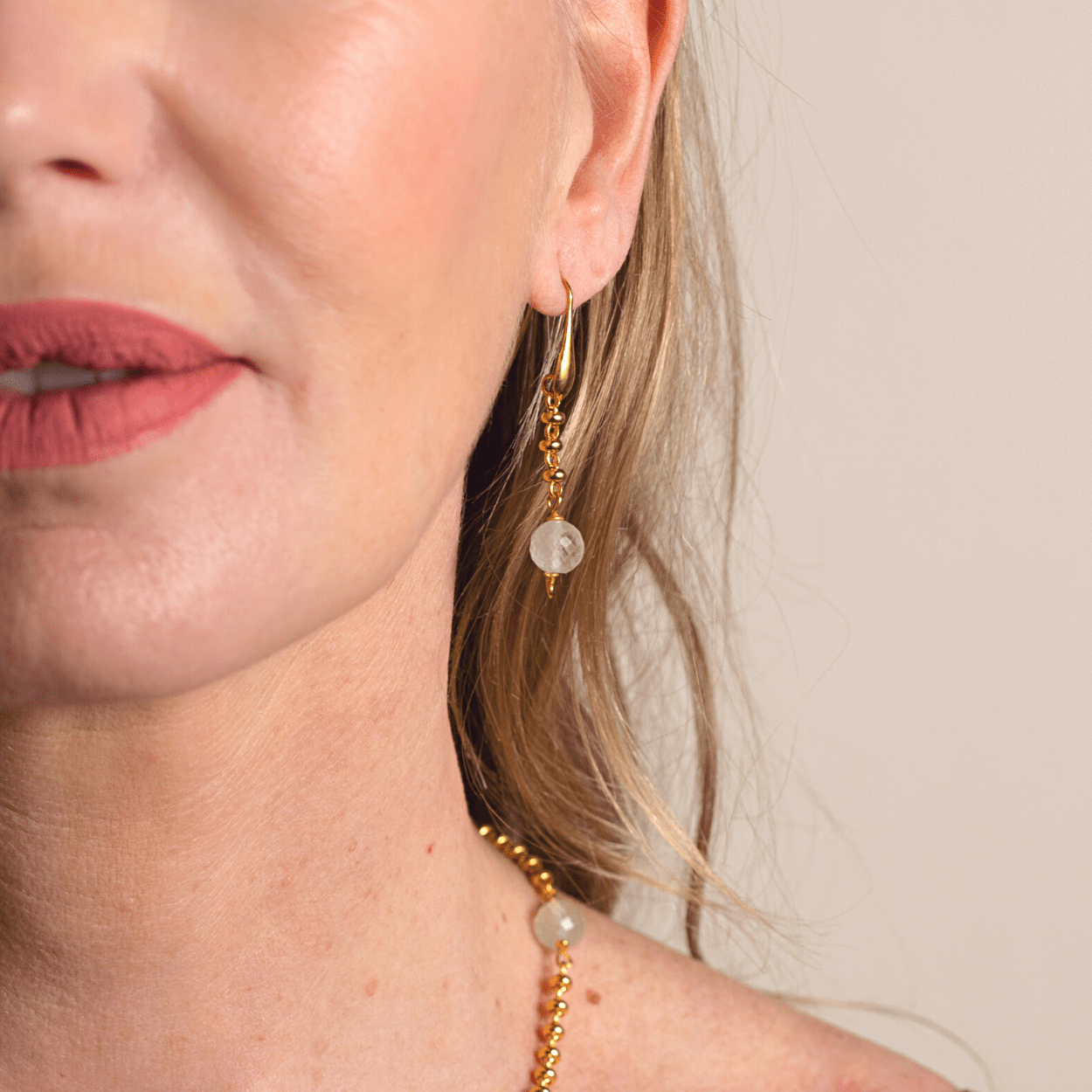 Orecchini Bollicine Color in Oro con Prenite