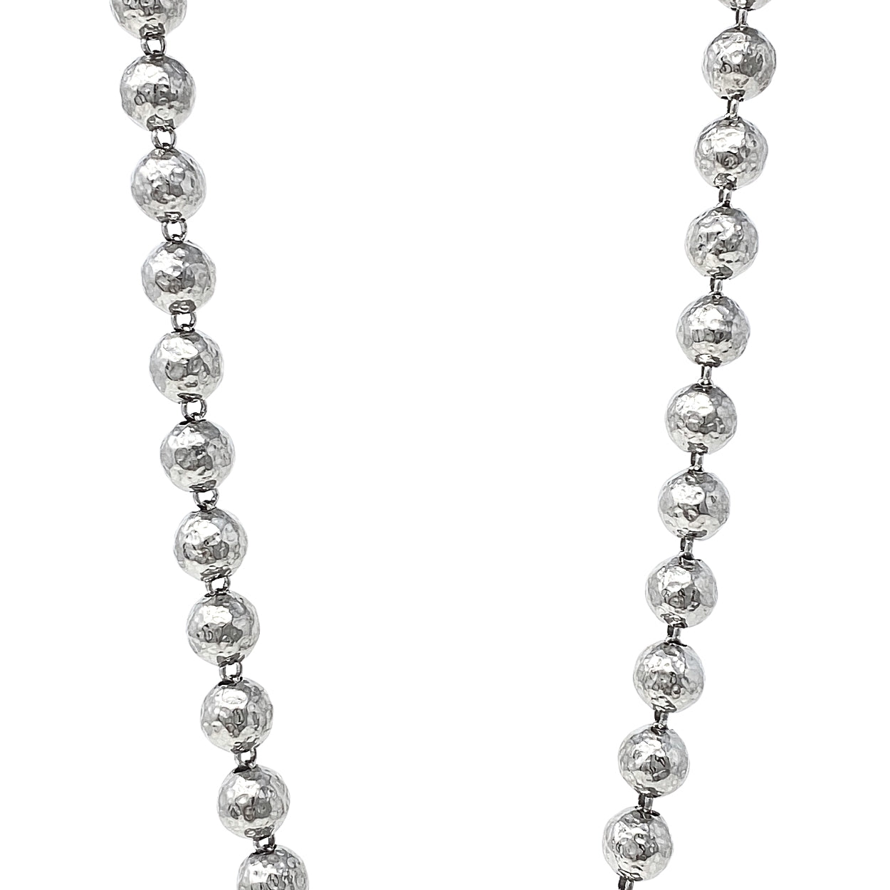 Collana Sfere Martellate 8mm in Rodio