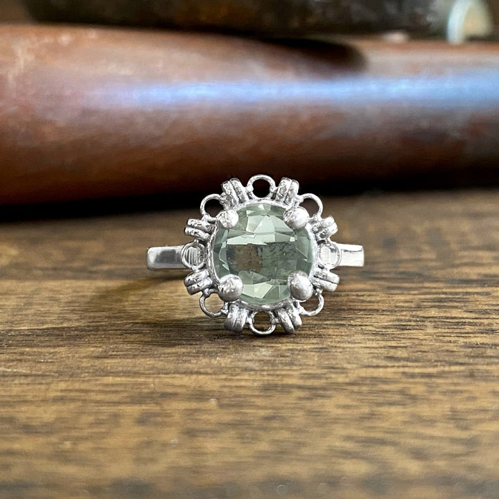 Anello Mini Filary in Rodio con Prasiolite