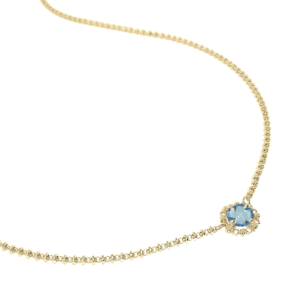 Collana Mini Filary in Oro con Topazio Blu