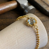 Bracciale Mini Filary in Oro con Topazio Blu