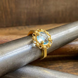 Anello Mini Filary in Oro con Topazio Blu