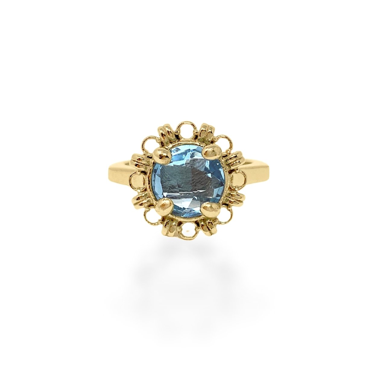 Anello Mini Filary in Oro con Topazio Blu