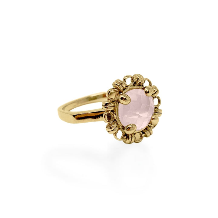 Anello Mini Filary in Oro con Quarzo Rosa