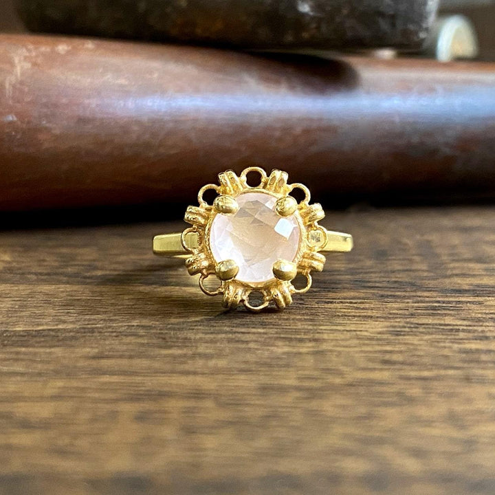 Anello Mini Filary in Oro con Quarzo Rosa