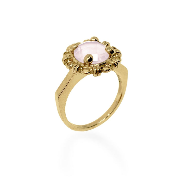 Anello Mini Filary in Oro con Quarzo Rosa