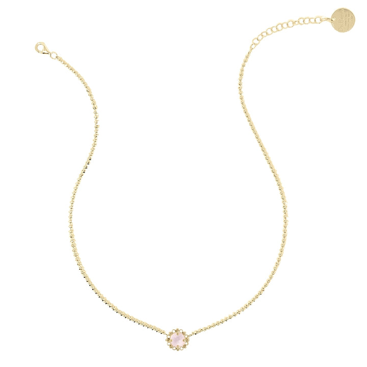 Collana Mini Filary in Oro con Quarzo Rosa