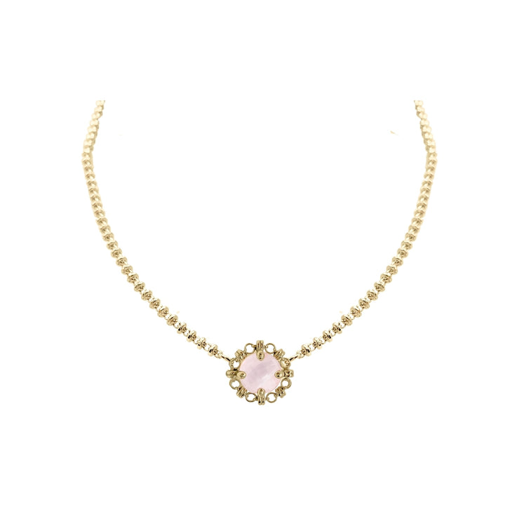 Collana Mini Filary in Oro con Quarzo Rosa